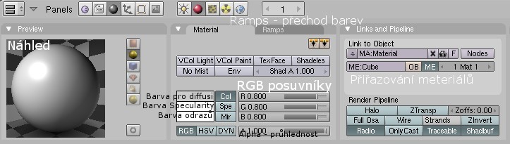 Blender aneb 3D studio zdarma – Modelování v Blenderu - Nastavení materiálů